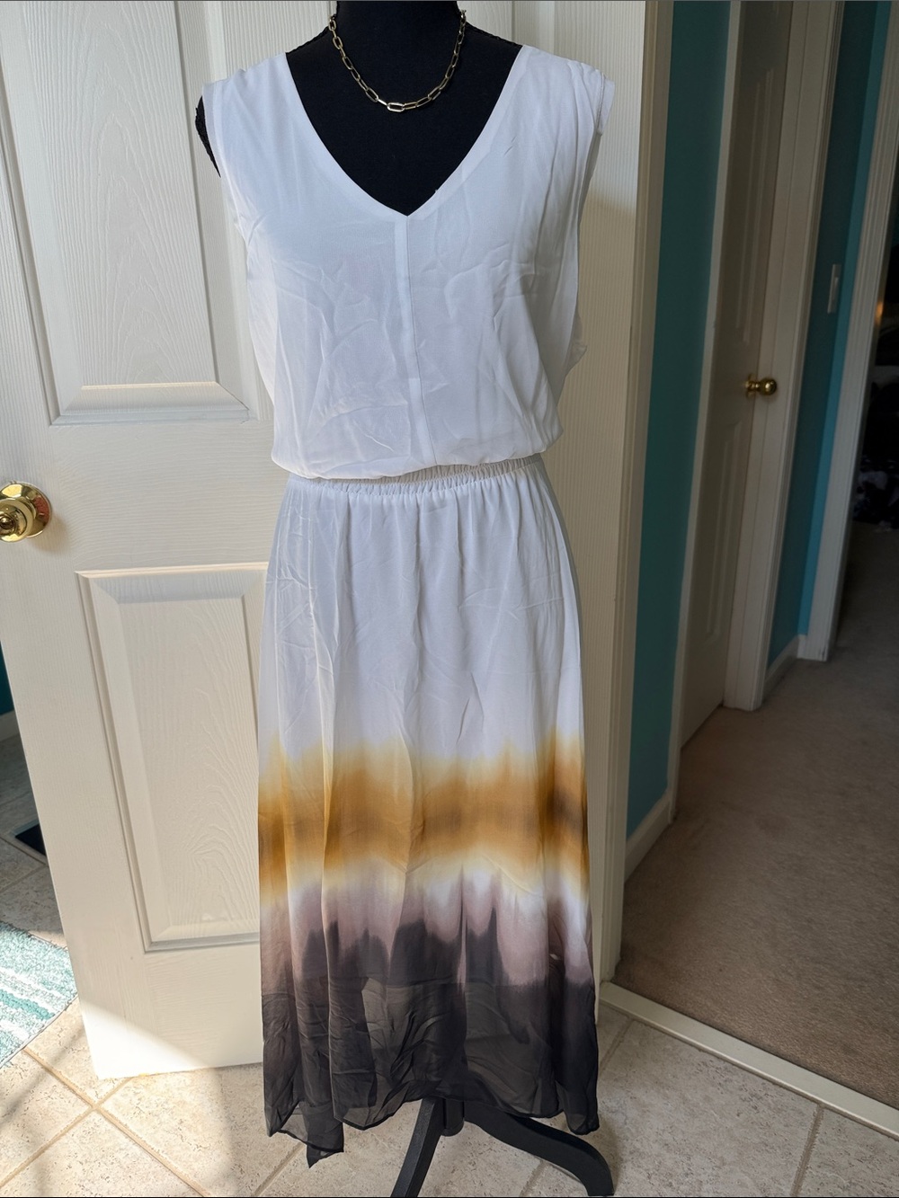 Simply Vera Wang Sleeveless V-Neck Ombre Gradient Midi Maxi Dress